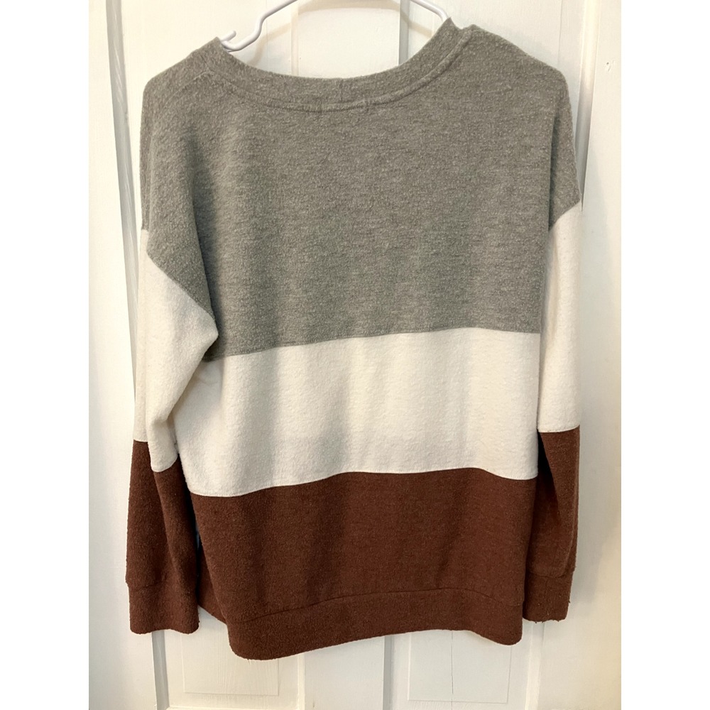 Stitch Fix Nine Britton Colorblock Long Sleeve‎ Pullover Sweater Small Soft Cozy - Picture 2 of 7